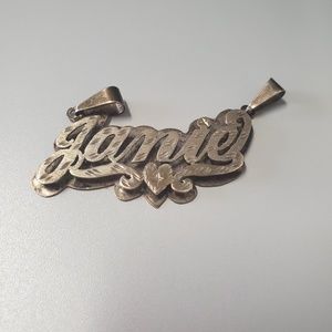 "JANIE" Double Plated Sterling Silver Name Plate